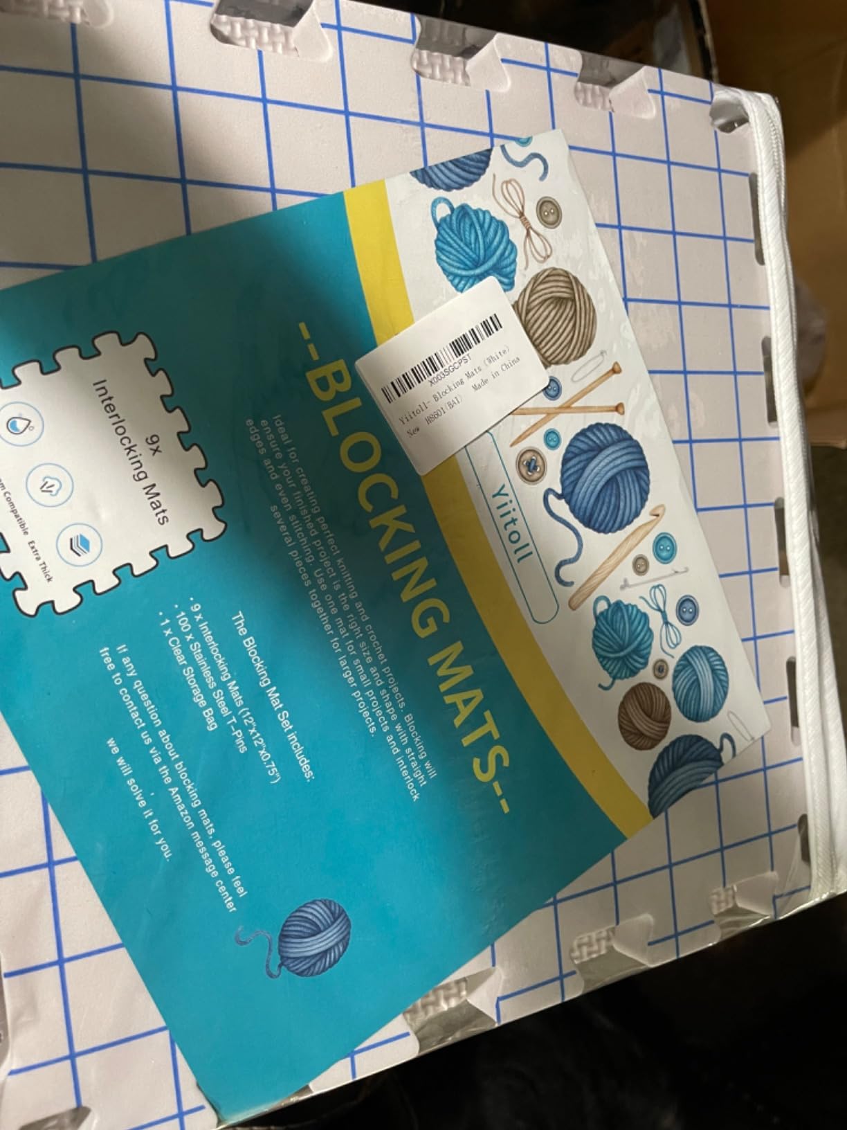 Yiitoll Blocking Mats for Knitting,Extra Thick Knitting Mat-9 Pack,100 Pins customer photo 1