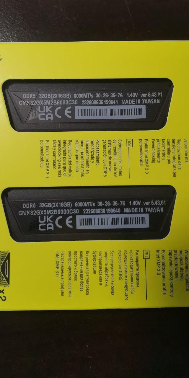 CORSAIR Vengeance DDR5 RAM 32GB (2x16GB) 6000MHz CL30-36-36-76 1.40V Intel XMP Desktop Computer Memory - Black (CMK32GX5M2B6000C30) customer photo 2