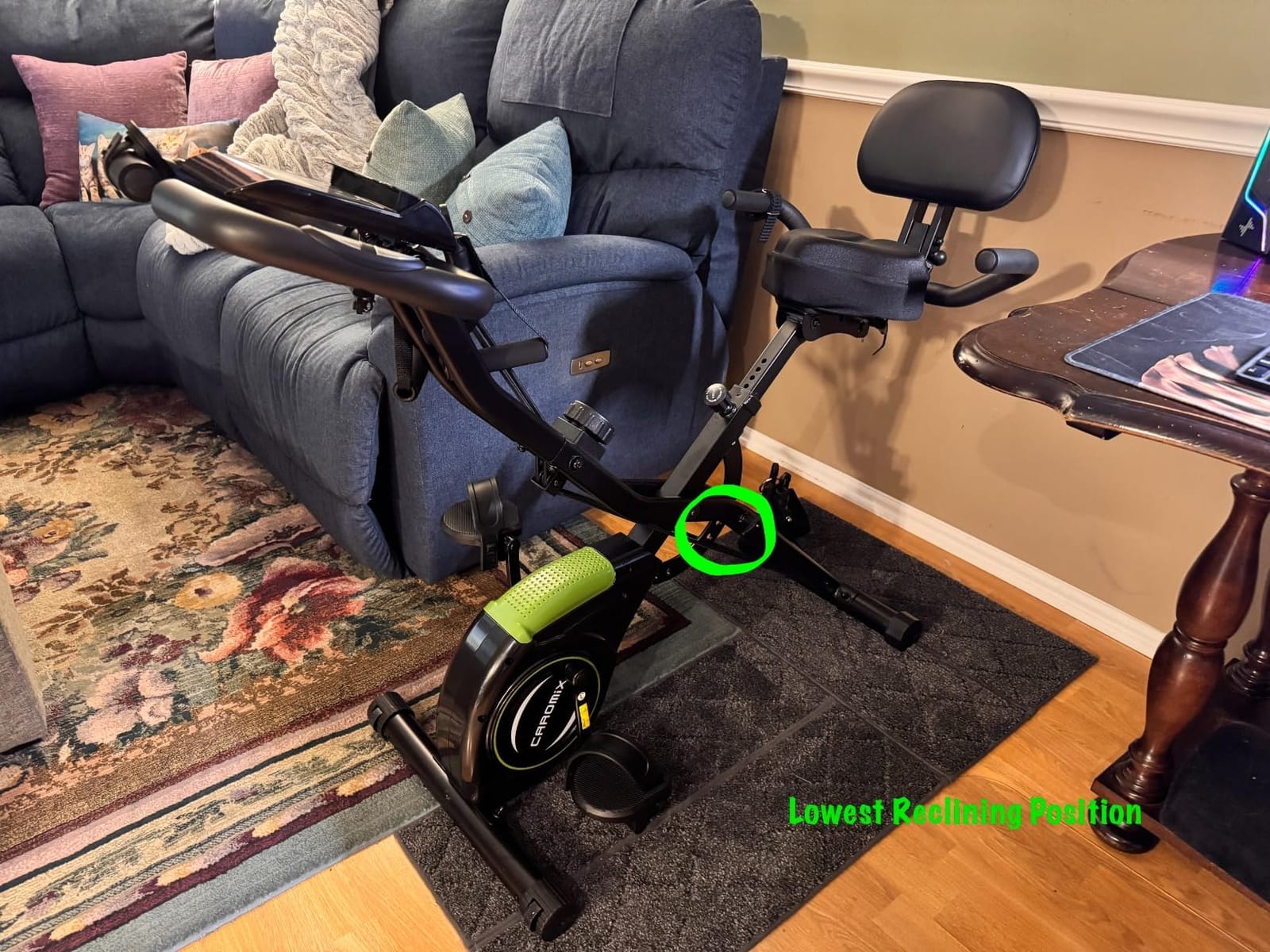 Caromix Folding Exercise Bike, 5 in 1 Stationary Bike with 16-Level Adjustable Magnetic Resistance, 330LB Capacity Indoor Workout Bike, Foldable Exercise Bike for Seniors and Adult customer photo 1