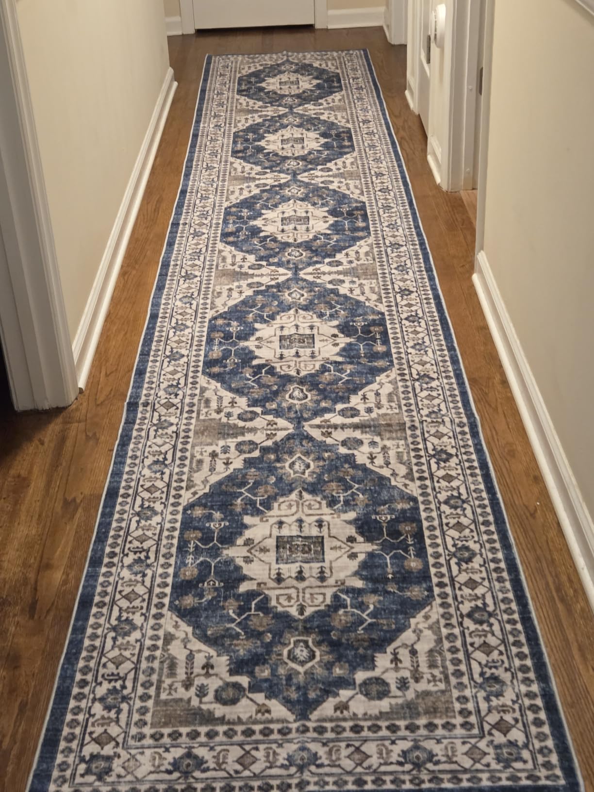 Hallway Washable Runner Rug - 2'6x14 Kitchen Rugs Entryway Rug Runner Vintage Soft Floor Mat Non Slip Indoor Farmhouse Carpet for Bathroom Living Room Bedroom (2'6''x14', Beige) customer photo 2