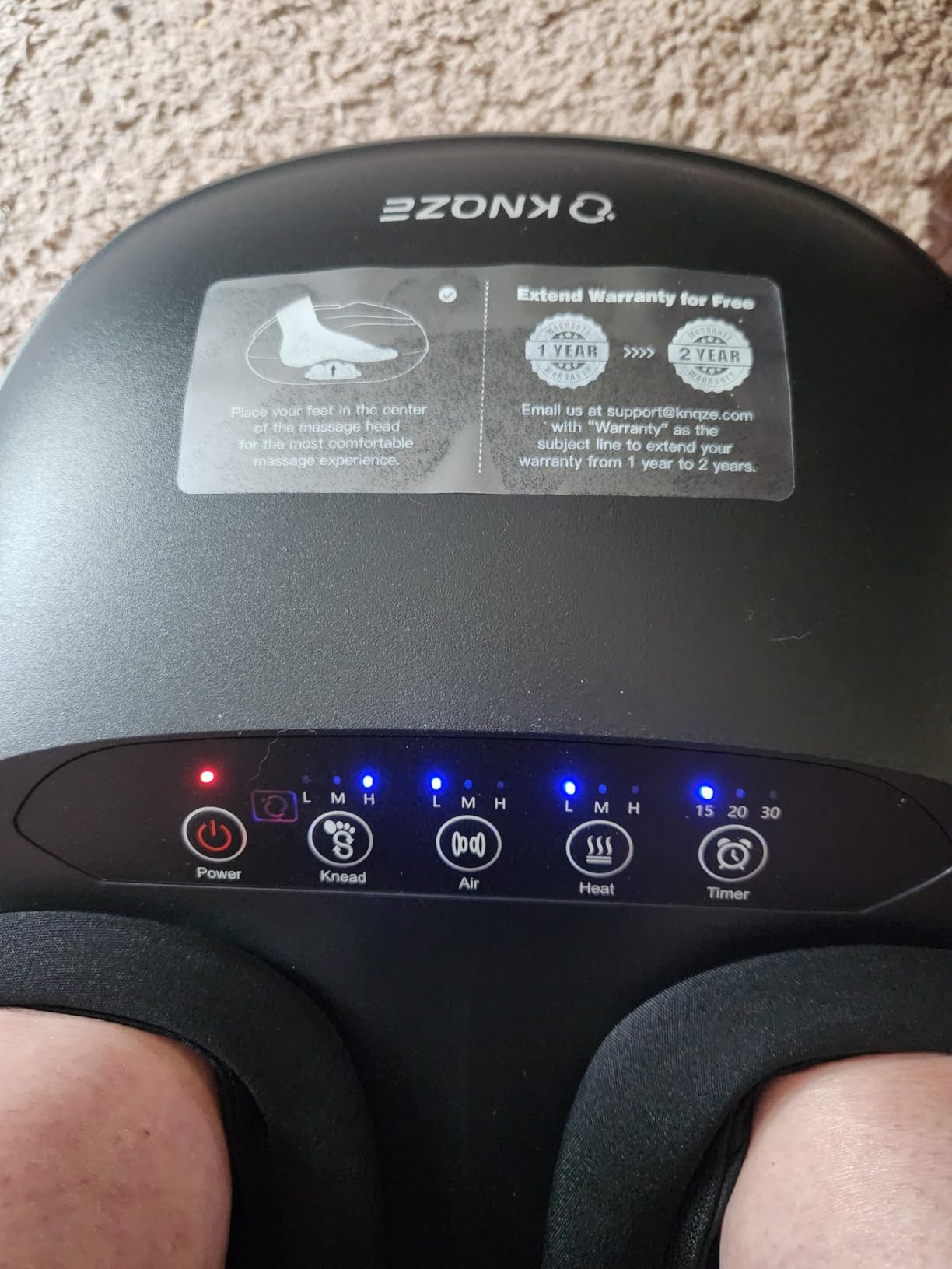 KNQZE Shiatsu Foot Massager with Heat and Compression, Deep Kneading Foot Massage for Plantar Fasciitis Relief, Remote Control, Multi Massage Modes, Auto Shut-Off Timer, FSA Eligible, Mothers Day gift | Deep Kneading Shiatsu Massage, Multiple Heat & Compression Levels, Remote Control, Fits Men's Size 13, Gift for Women Men Mom customer photo 1