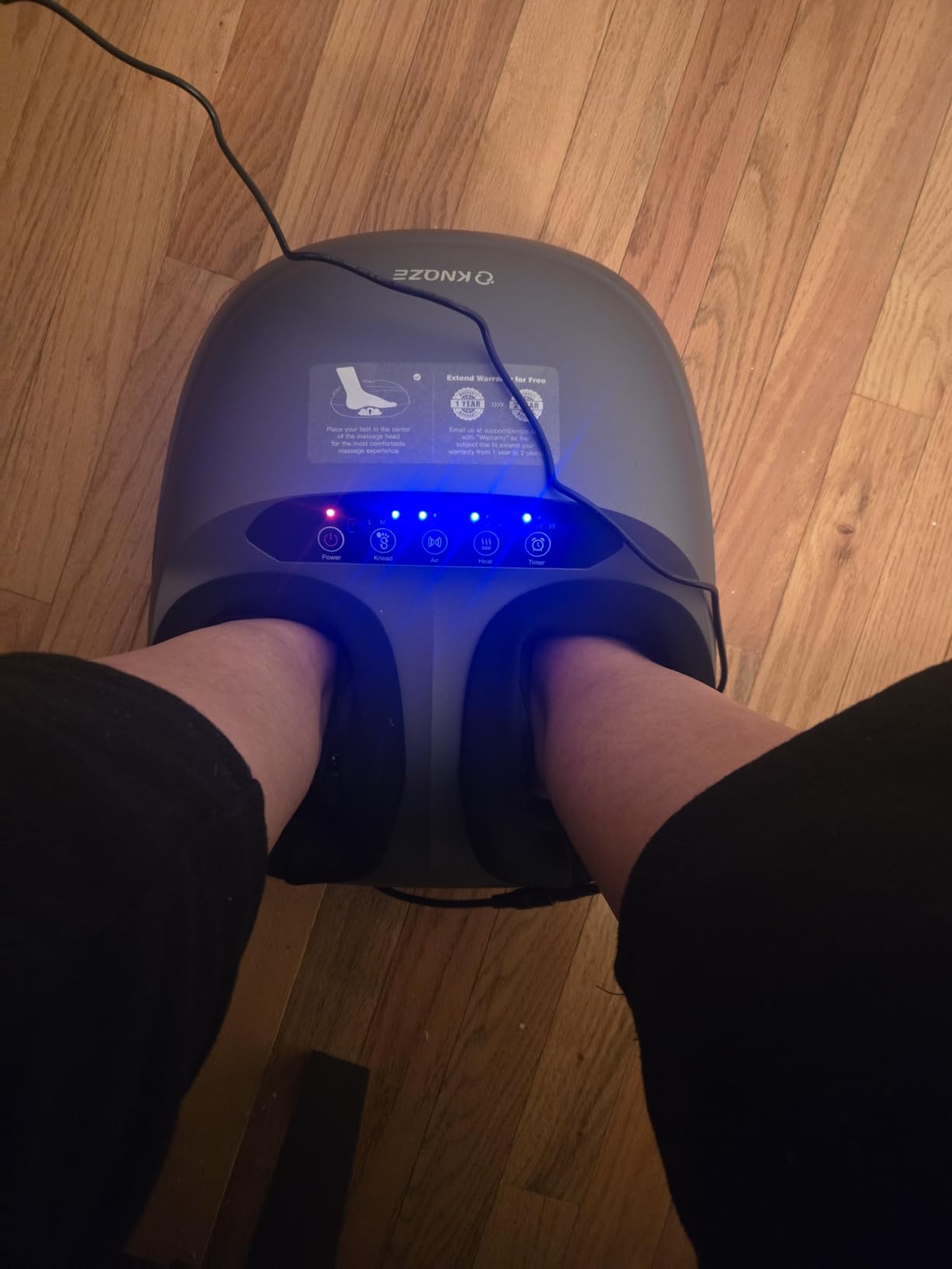 KNQZE Shiatsu Foot Massager with Heat and Compression, Deep Kneading Foot Massage for Plantar Fasciitis Relief, Remote Control, Multi Massage Modes, Auto Shut-Off Timer, FSA Eligible, Mothers Day gift | Deep Kneading Shiatsu Massage, Multiple Heat & Compression Levels, Remote Control, Fits Men's Size 13, Gift for Women Men Mom customer photo 2