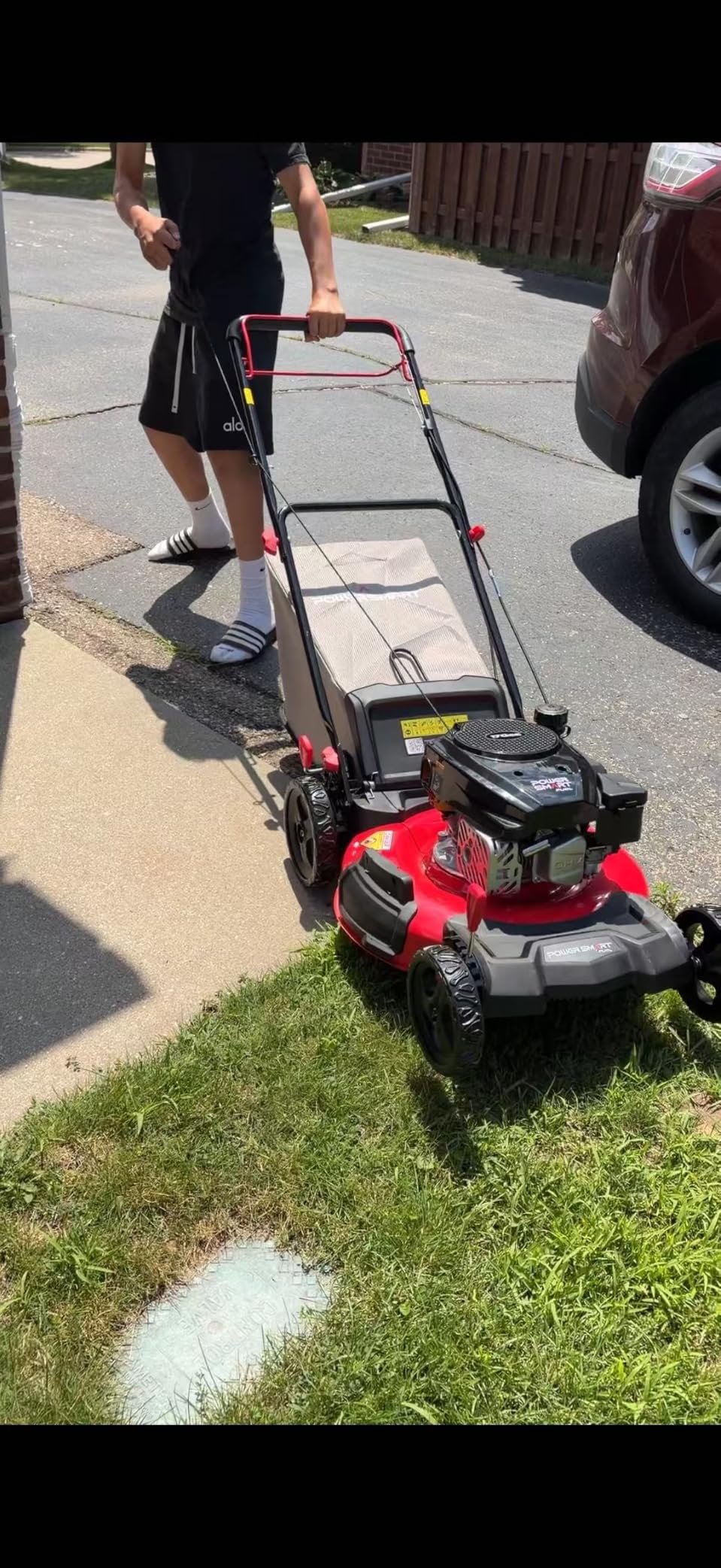 PowerSmart 21-Inch Self Propelled Gas Lawn Mower, 170cc OHV Engine, Rear-Wheel Drive, Steel Deck, 3-in-1 Walk-Behind Mower customer photo 1
