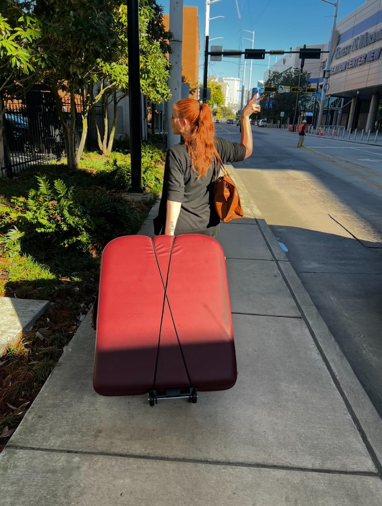 Masajeo Massage Table Cart Carrier Portable with Wheels | Carrier Trolley Telescoping Handle Fits Most Sizes Sturdy Foldable Light Durable customer photo 1