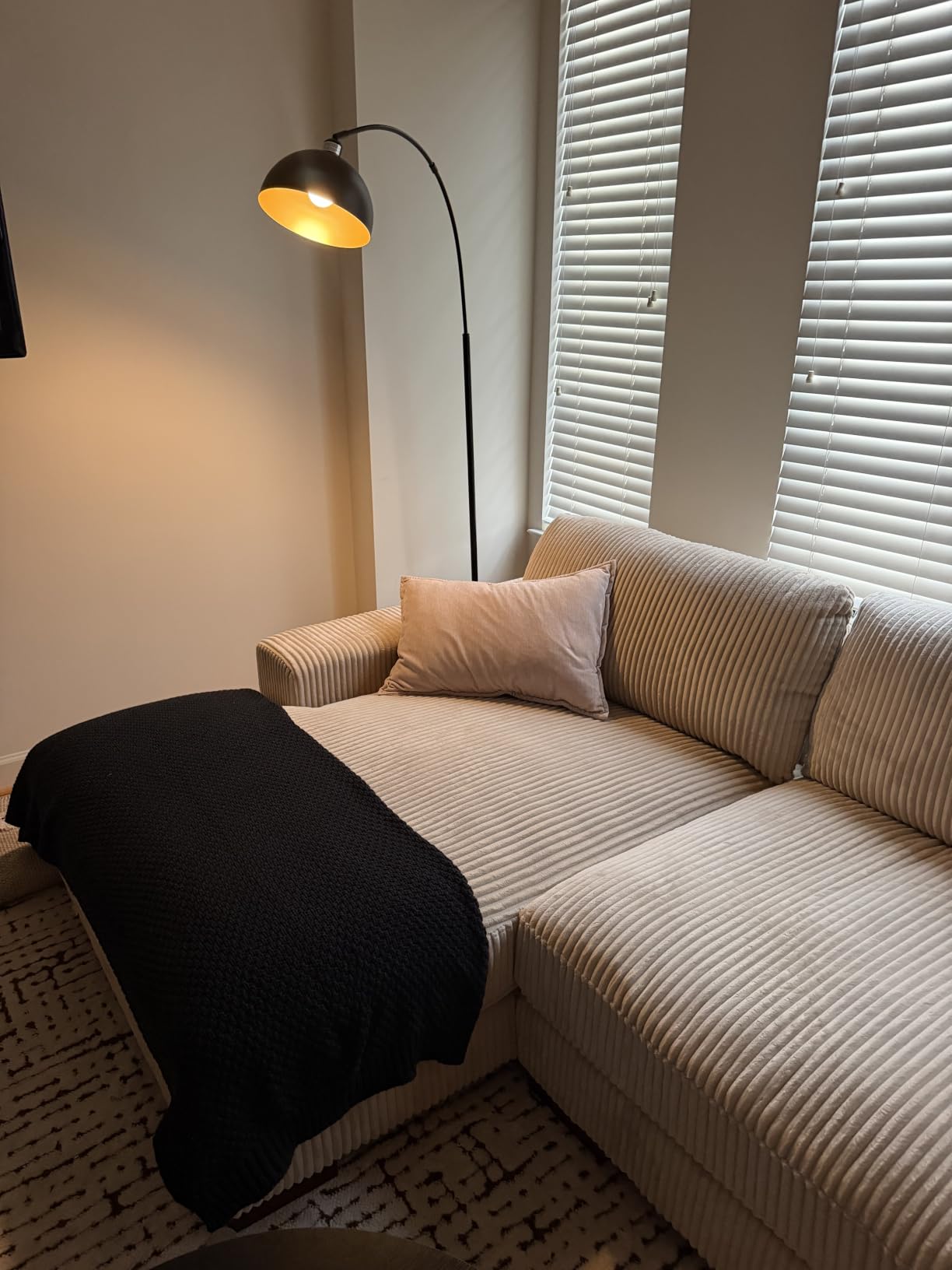 【Upgraded】Black Arc Floor Lamps for Living Room - Dimmable Arched Floor Lamp with Remote Control & 2700-6000K 9W LED Bulb Included, Modern Arch Standing lamp, Industrial Tall Lamp for Bedroom Reading customer photo 2