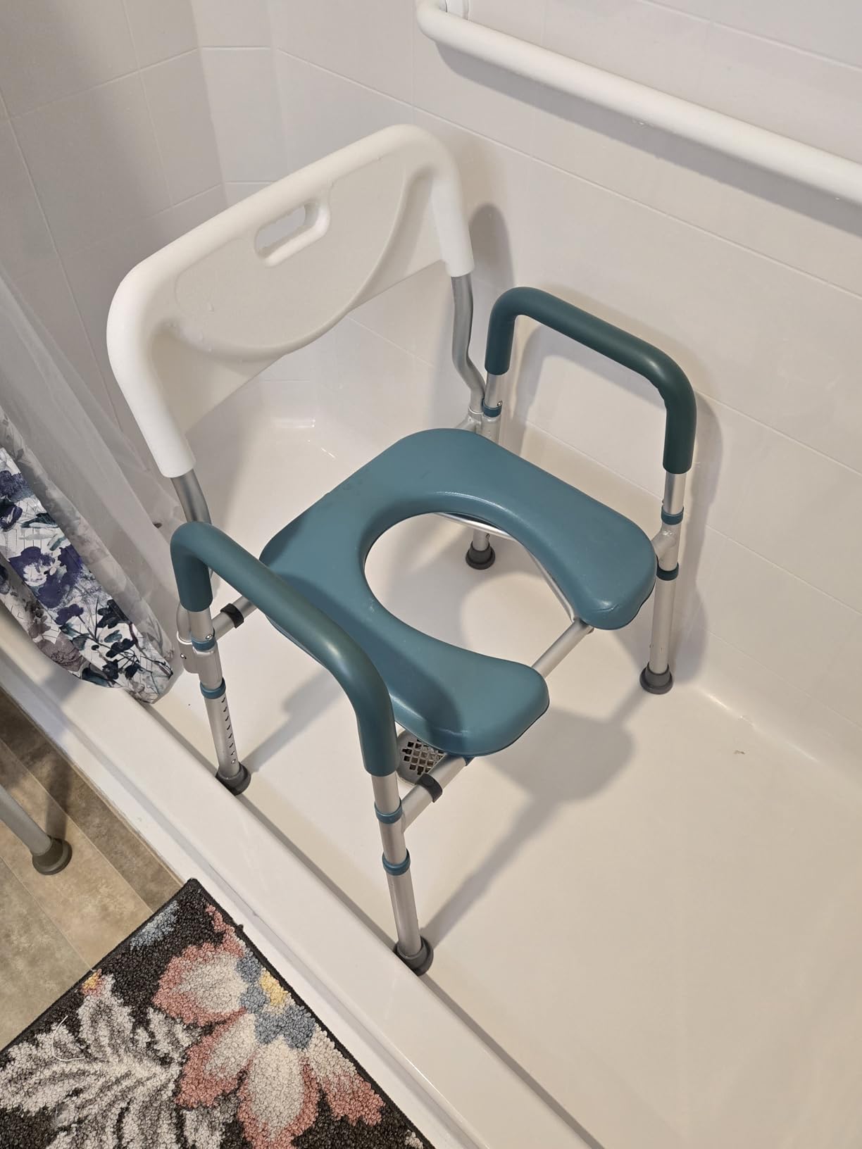 PELEGON Raised Toilet Seat with Handles (400lb) - Adjustable Height & Width Toilet Chair with Arms, Toilet Riser with Handles, Toilet Chair Over Toilet, Handicap Toilet Seat for Elderly (Grey) customer photo 2