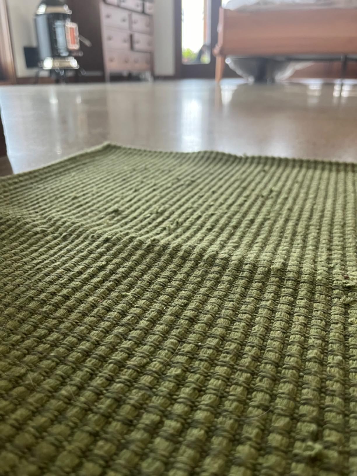 KOZYFLY Boho Rugs for Entryway 3x5 ft Washable Area Rug Non Slip Rubber Backed Entry Rug Woven Indoor Door Mat Cotton Kitchen Rugs Floor Carpet for Entryway, Foyer, Backdoor, Orange Beige/Tan/Brown customer photo 1