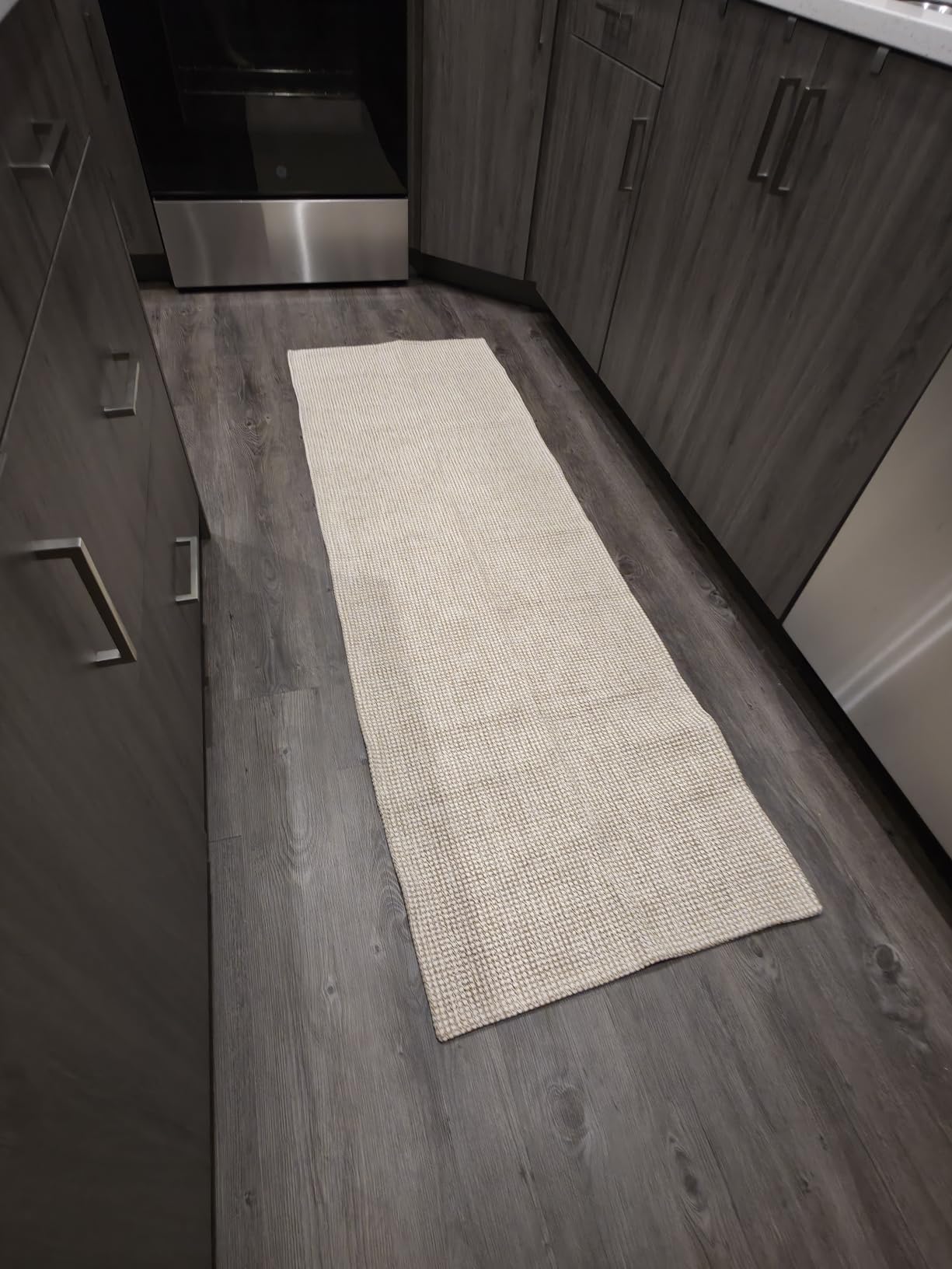 KOZYFLY Boho Rugs for Entryway 3x5 ft Washable Area Rug Non Slip Rubber Backed Entry Rug Woven Indoor Door Mat Cotton Kitchen Rugs Floor Carpet for Entryway, Foyer, Backdoor, Orange Beige/Tan/Brown customer photo 2