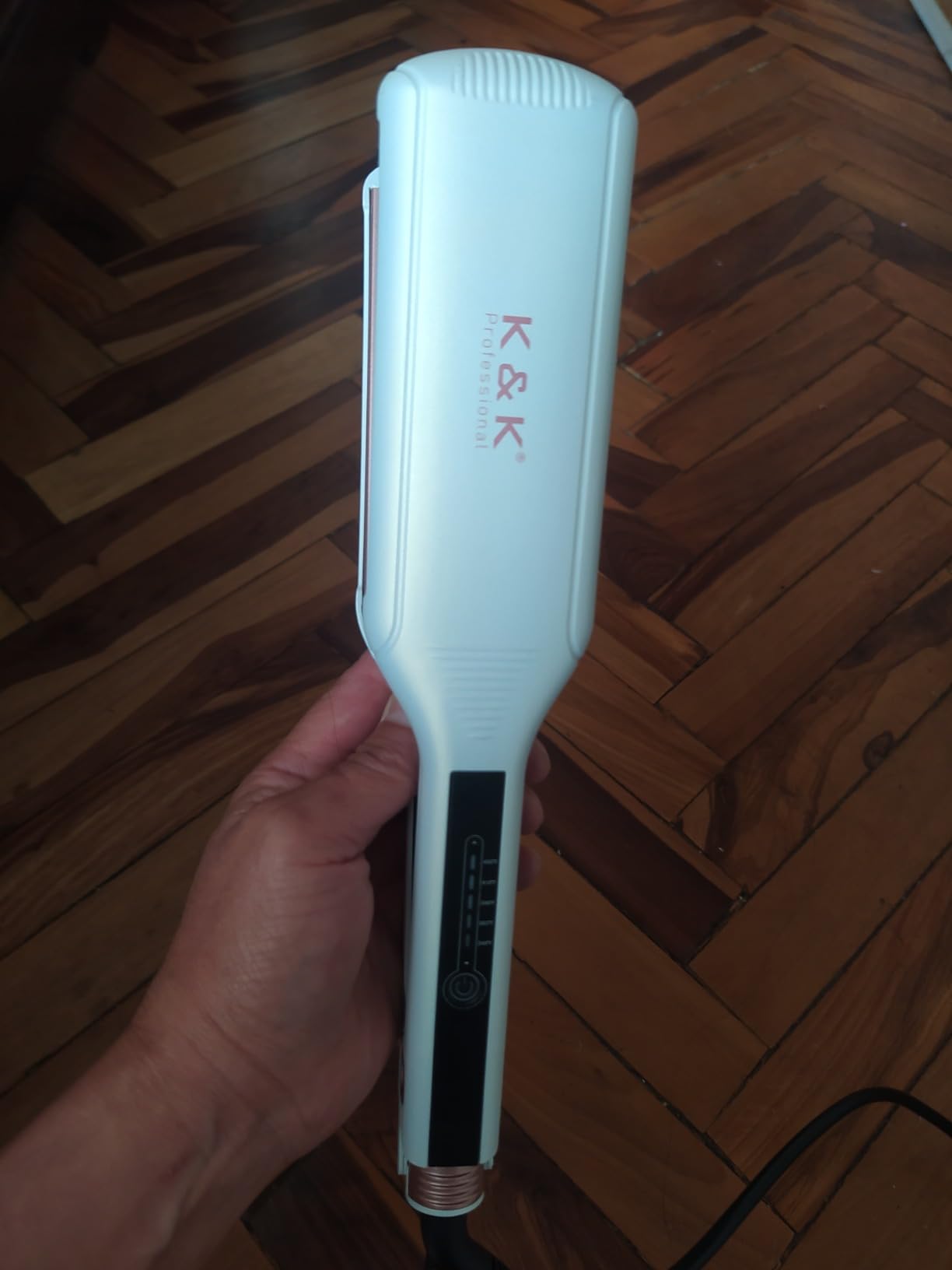 K&K 2.25 Inch Wet to Straight Hair Straightener, Shine Therapy Flat Iron | Professional Extra Wide Straighteners, 3D Floating Ceramic Tourmaline Coating Plate, Dual Voltage customer photo 1