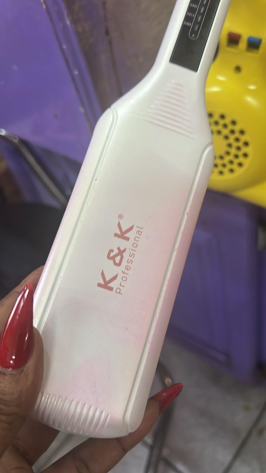 K&K 2.25 Inch Wet to Straight Hair Straightener, Shine Therapy Flat Iron | Professional Extra Wide Straighteners, 3D Floating Ceramic Tourmaline Coating Plate, Dual Voltage customer photo 2