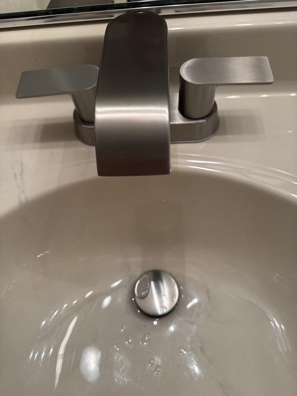 Waterfall Bathroom Sink Faucet 4/8 Inch Brushed Nickel Faucet Bathroom with Pop Up Drain 2 or 3 Holes Bathrooms Basin Lavatory Mixer Tap with Deck Mount Plate customer photo 2