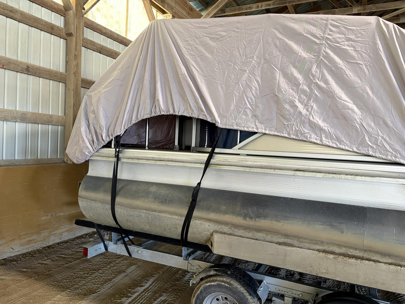 Solim 16-18FT Pontoon Boat Cover, 1200D Heavy Duty Waterproof, UV Resistant customer photo 2