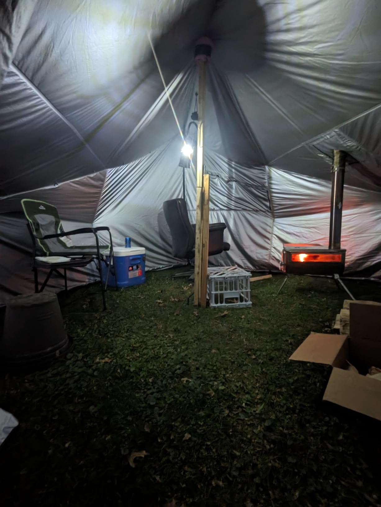 OneTigris COZSHACK Hot Tent, Large Spacious 4 Person Tent with Stove Jack, Windproof Waterproof Tent for Wood Stove Bushcraft Camping Travel Truck Family customer photo 1