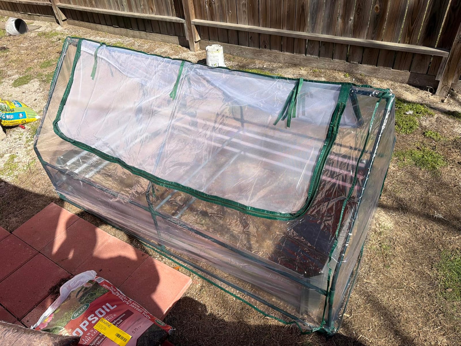 Quictent 4x3x2ft Galvanized Raised Garden Bed with Cover | Metal Planter Box Kit, w/ 2 Large Screen Windows Mini Greenhouse 20pcs T Tags 1 Pair of Gloves Included Outdoor Clear customer photo 2
