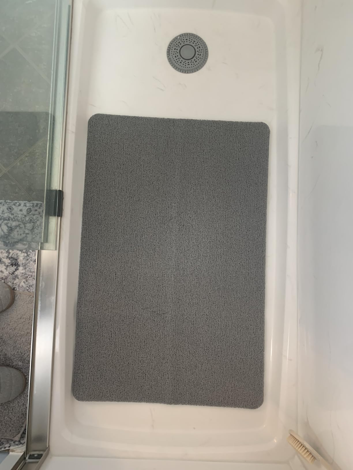 Hargiis Non Slip Shower Mat, Anti Slip Bath Mat, Quick Drying Bath Tub Mats, Foot Scrubber Mat, Anti Slip Mat for Tub, Floor, Bathroom, Home, Kitchen, Hotel (Grey 24
