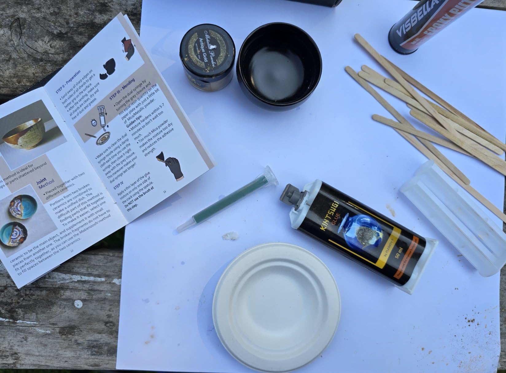 PLEARTY Kintsugi Repair Kit 50ml Linseed Resin Food-Safe Dishwasher Proof Eco-Friendly and Durable Kintsugi Kit Materials customer photo 1