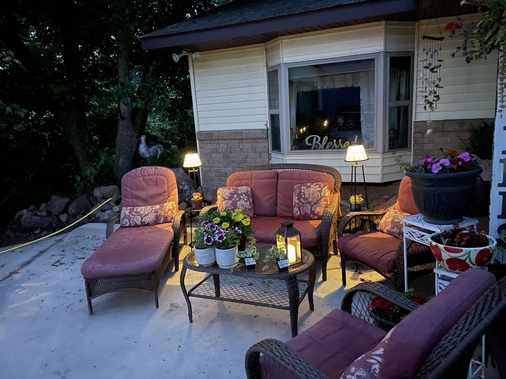 2 Pack Solar Lights with Plant Stands, 45.4'' Waterproof Outdoor Metal Solar Floor Lamps for Patio Deck Yard Pathway Porch Garden customer photo 2