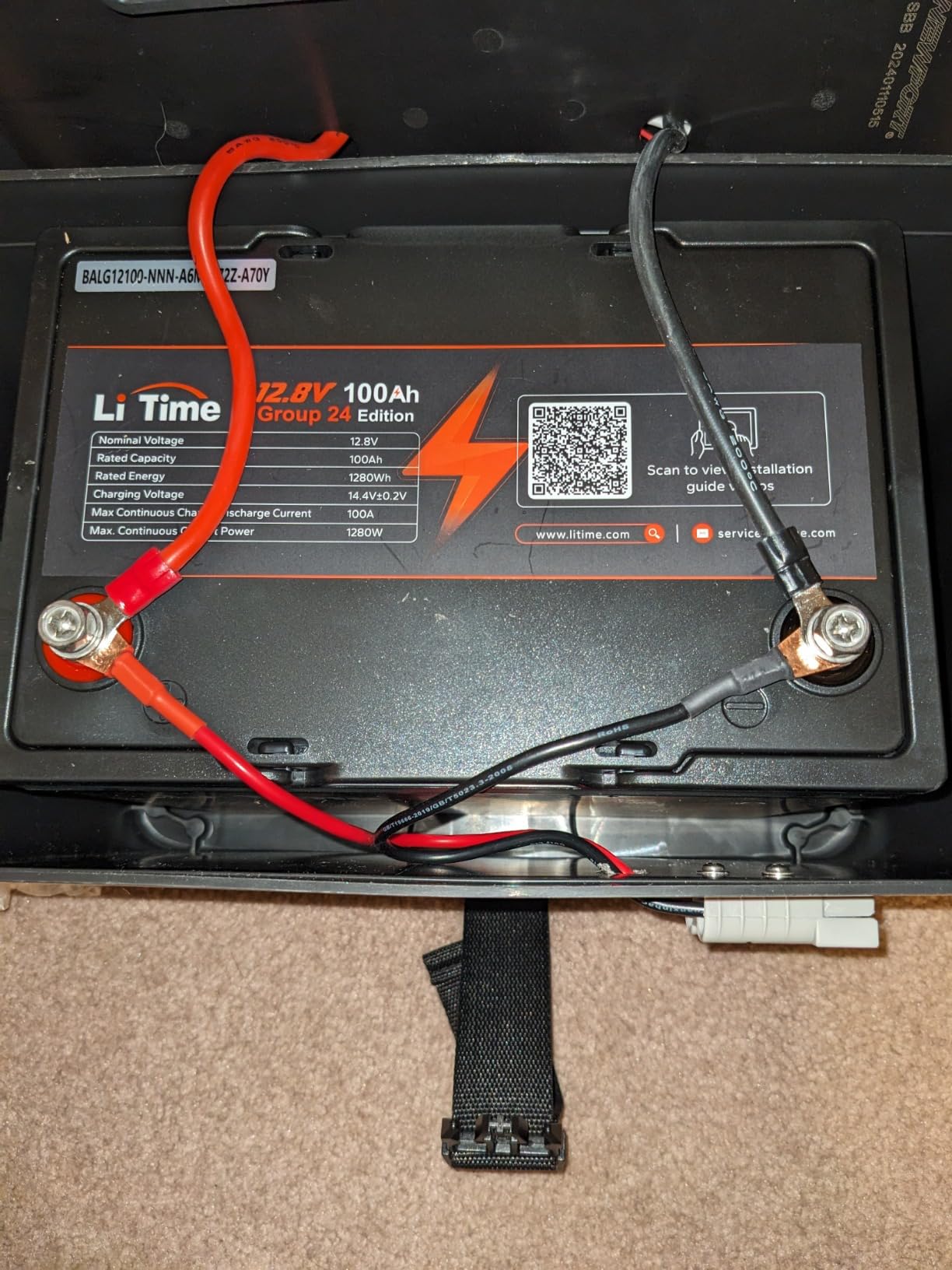 Litime 12v 100Ah RV LiFePO4 Lithium Battery for Van, Marine, Off-Grid customer photo 2