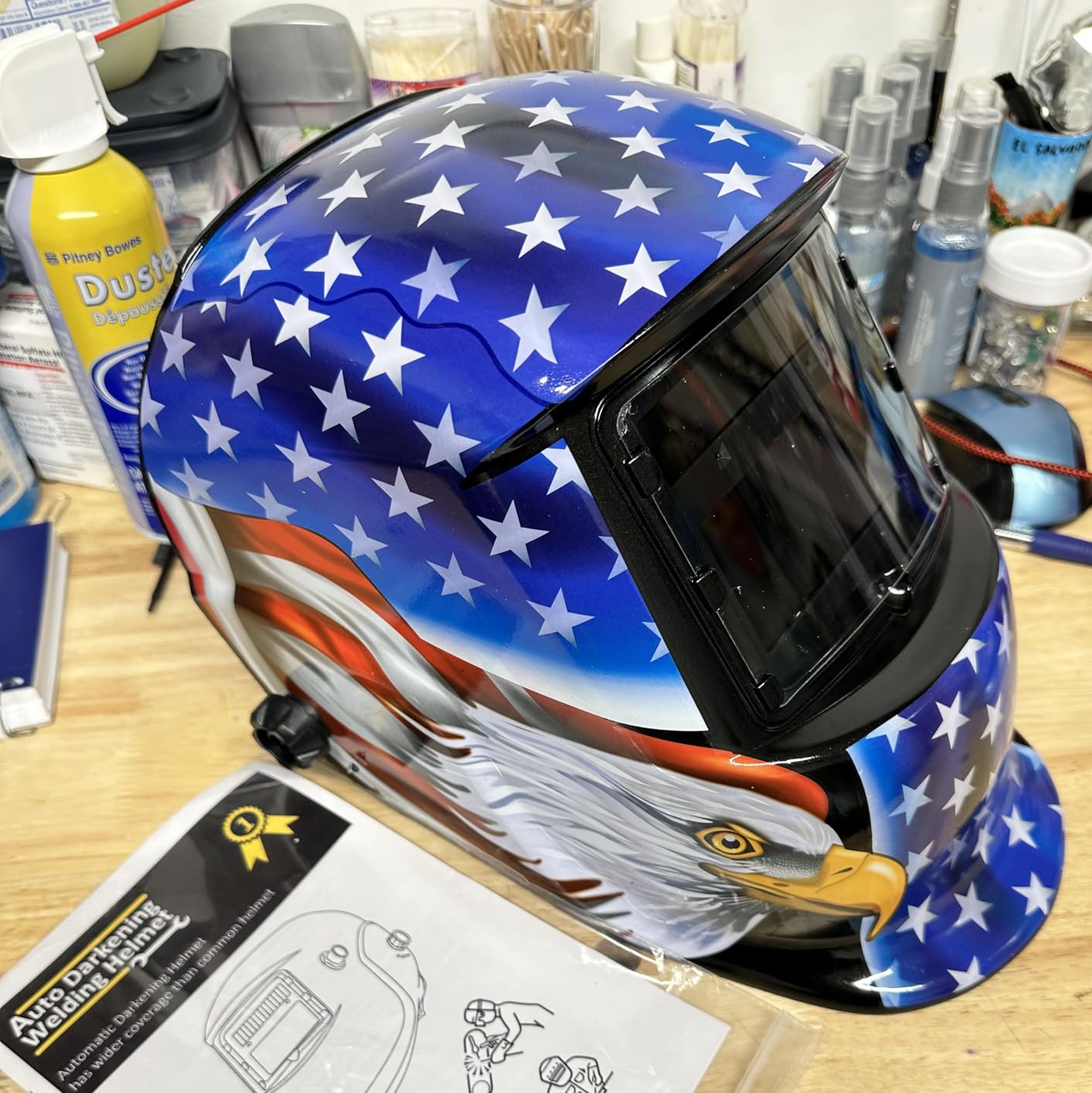 Welding Helmet Auto Darkening : BESTCLUB True Color Solar Powered Hood with Adjustable Shade Range 4/9-13 for Mig Tig Arc Welder Mask customer photo 1