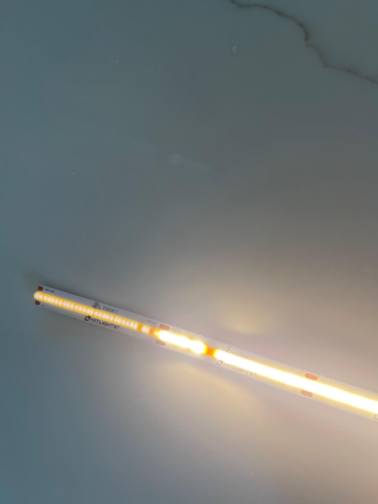 HitLights COB LED Strip Lights Warm White 3000K, 32.8ft Premium High Density 24V Tape Light, 5120 LEDs, 350+ LM/FT, CRI 90+, IP30, Lighting for Kitchen, Cabinets, UL Listed (Power Source Not Included) customer photo 2