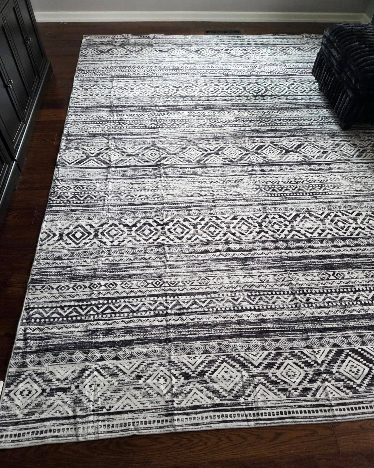 cotiled Washable Area Rugs Boho Living Room Rug Non Slip | Solve Modern Neutral Trendy Home Decor - Stain Resistant Indoor Carpet for Bedroom Dining Room Grey customer photo 2