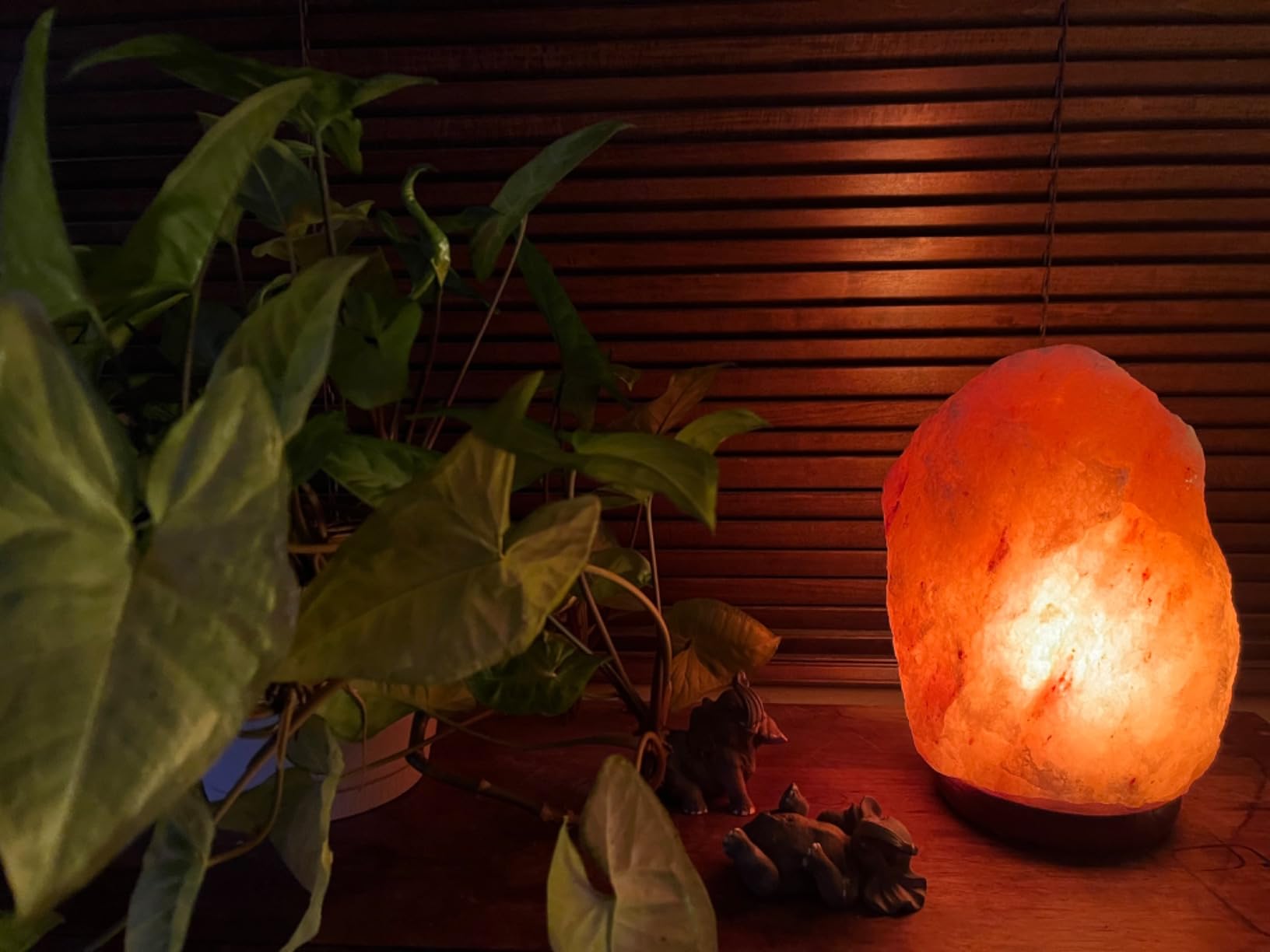 POHS 10-12 Inch Tall, 11-15 lbs Extra Large Himalayan Pink Salt Lamp | 100% Authentic Natural Hand-Carved Crystal Rock Salt Lamp with Wooden Base, Dimmable Cord & Bulb Replacement Included customer photo 2
