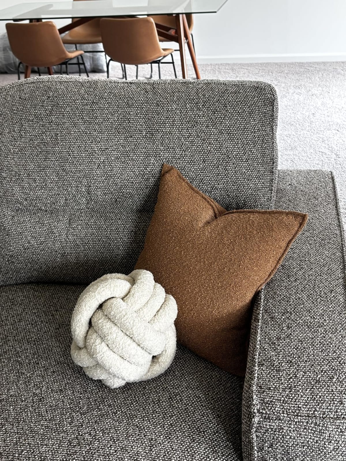 LUSJNGE Knot Pillow Ball Beige Throw Pillow 8 Inch Small Decorative Pillows | Lambswool, Handmade, Round Knotted Cushion, 1 Count, Styled Accent Gifts for Sofa, Couch, Chair or Bed Room Home Decor customer photo 1