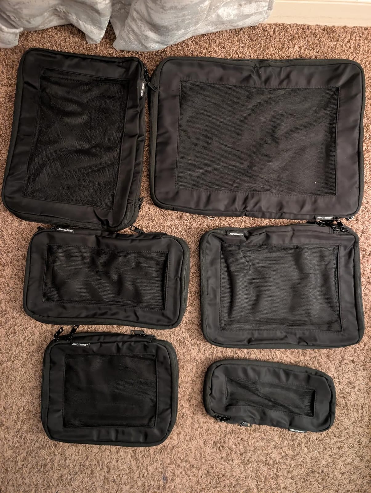 Aerotrunk Compression Packing Cubes for Travel, 6-Pack, Beige | Solves overpacking, 6-Piece set fits most suitcases, 50% Space savings, Compression luggage organizer bags customer photo 2
