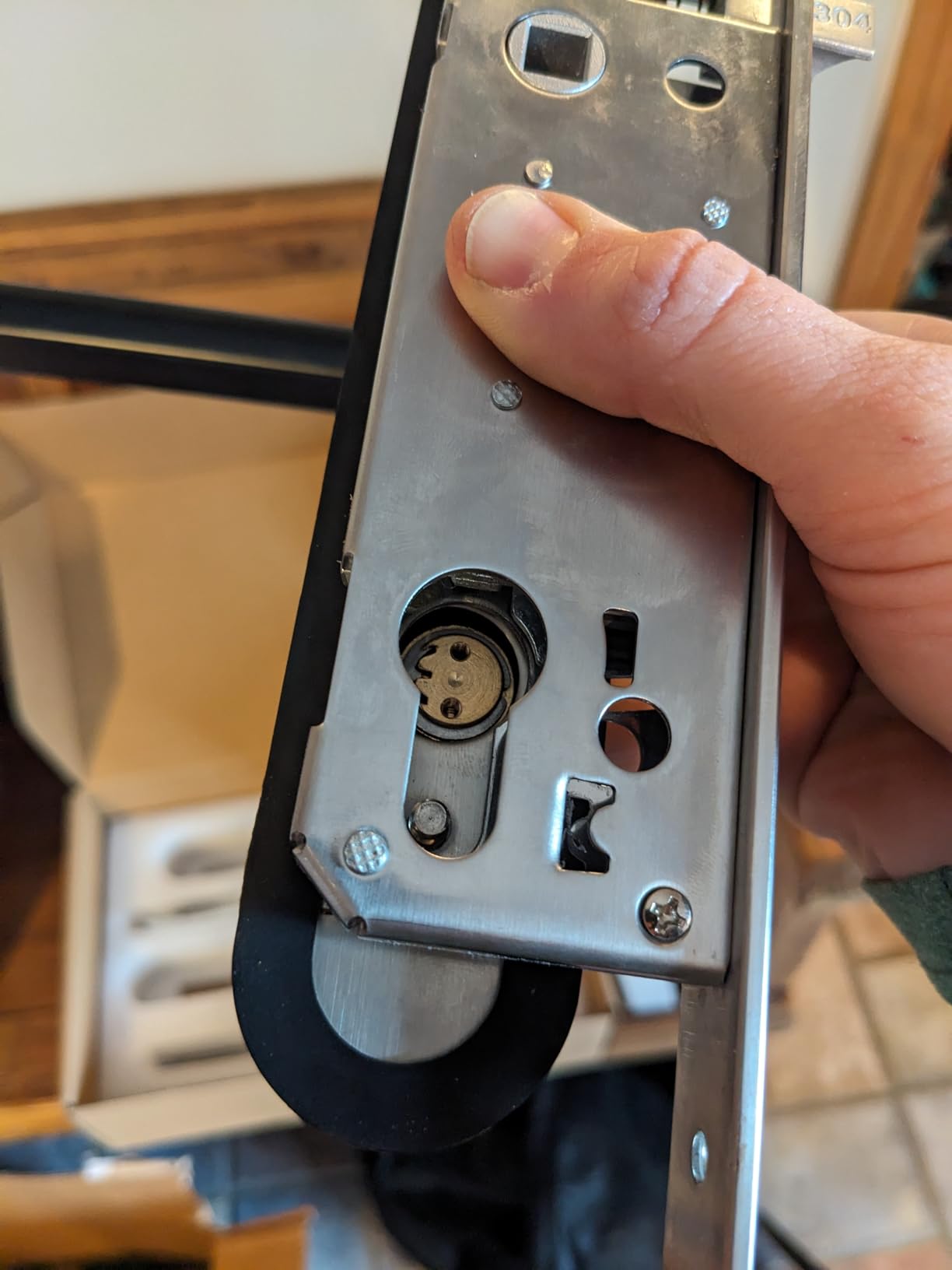 Luston Slim Smart Lock Front Door Stainless Steel Waterproof Mortise Lock,Keyless Entry Door Lock,WiFi Bluetooth Fingerprint Digital Keypad Aluminum Swing Door Lock with Handle(Black) customer photo 1