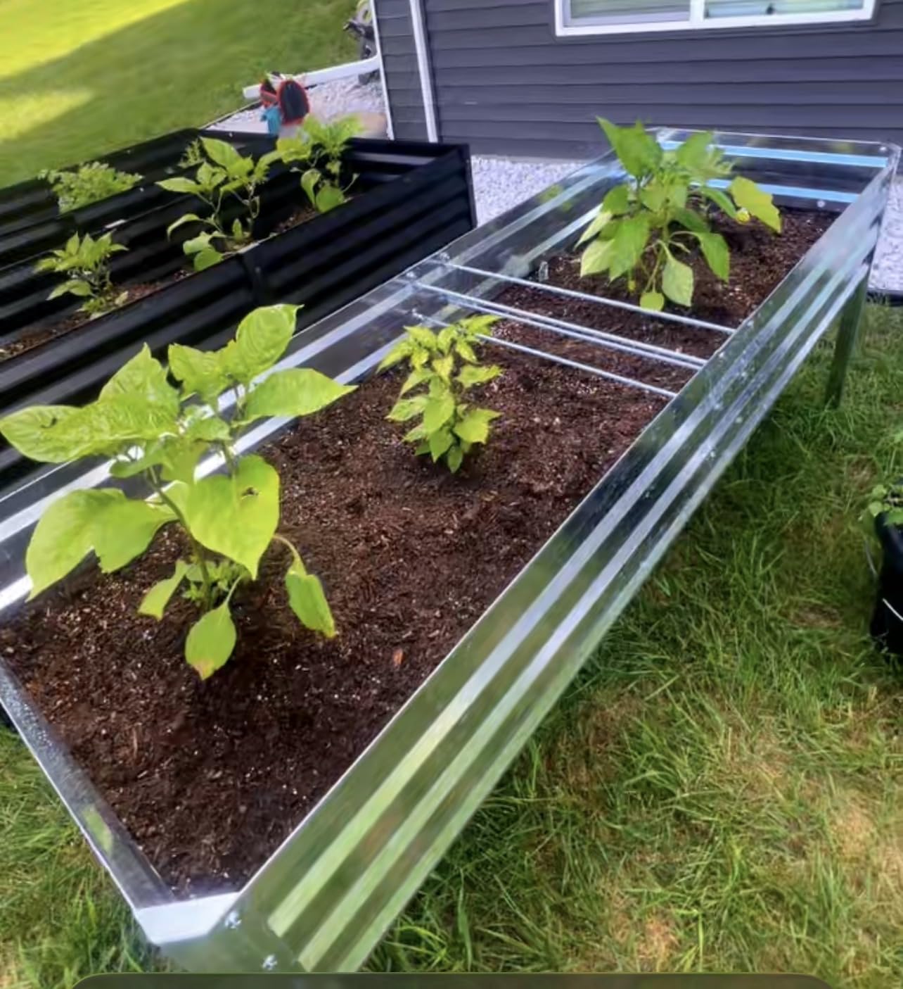 72x24x32in Galvanized Raised Garden Bed Planter with Legs | 12 cu.ft. large capacity, standing height, durable galvanized steel supports 700 lbs, easy assembly customer photo 1