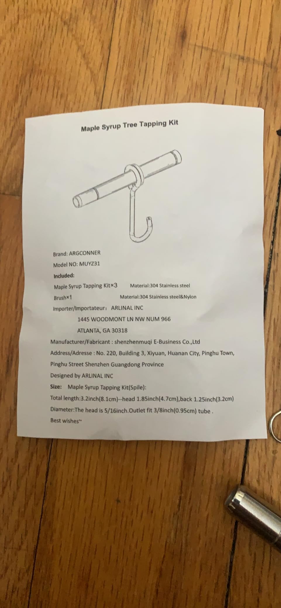 Stainless Steel Maple Syrup Taps Kit, Maple Tree Taps customer photo 1