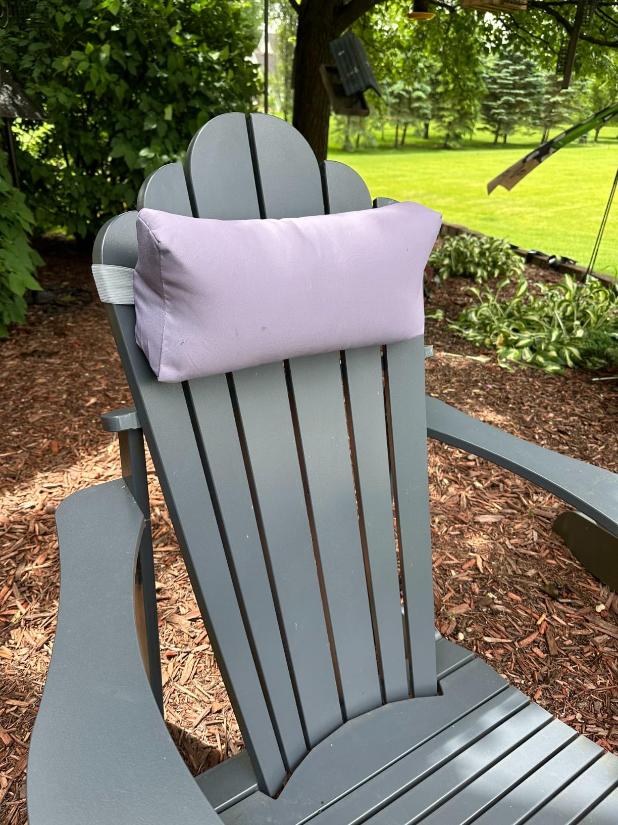 Headrest Pillow for Patio Chaise Lounge Chair, Outdoor Chaise Pillows with Adjustable Elastic Stripe Head Resting Pillows for Recliner Office Chair, Dark-Gray 2 Pack customer photo 1