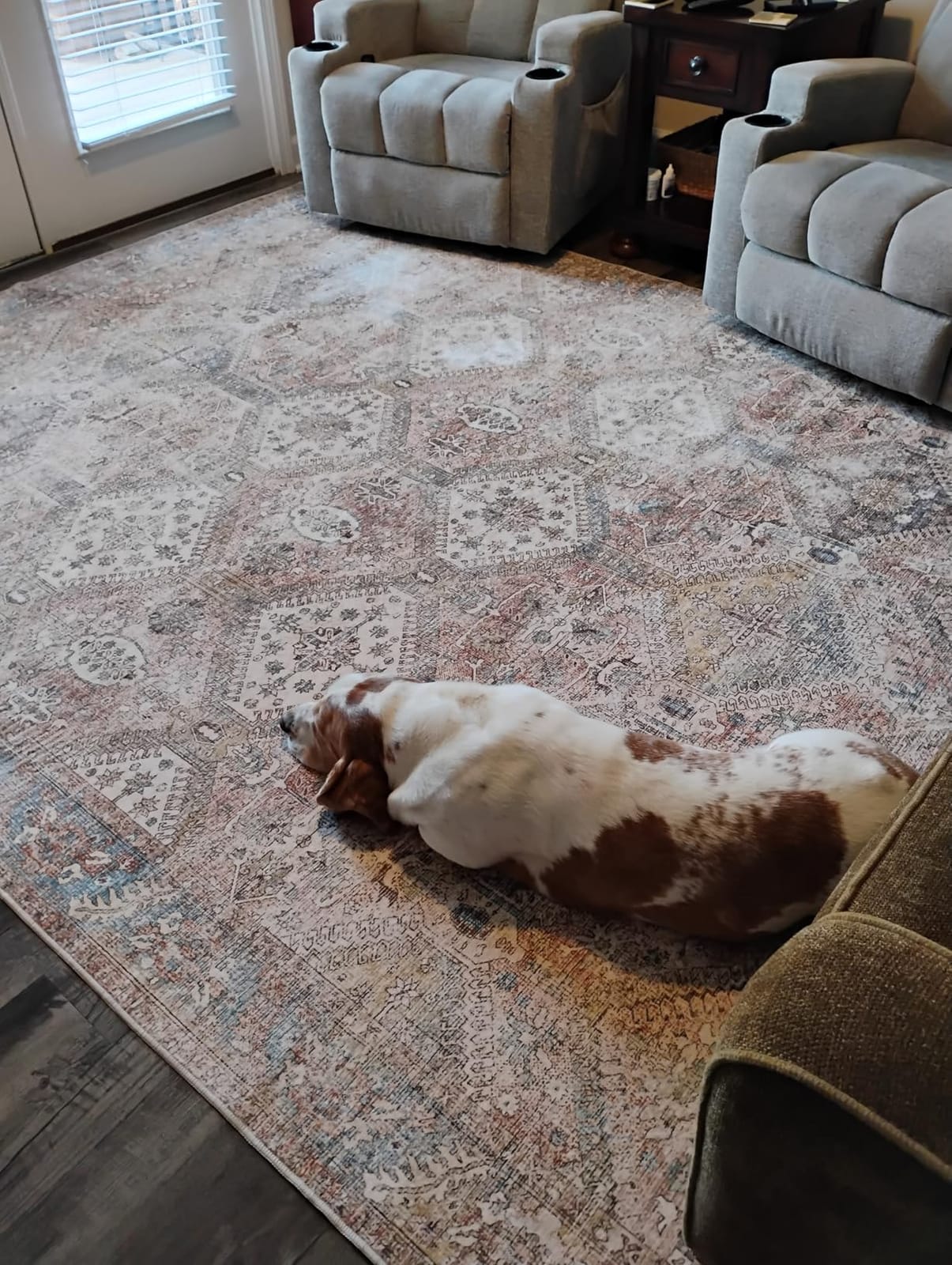 GENIMO 5x7 Washable Area Rugs for Living Room, Non Slip, Light Taupe Brown customer photo 2