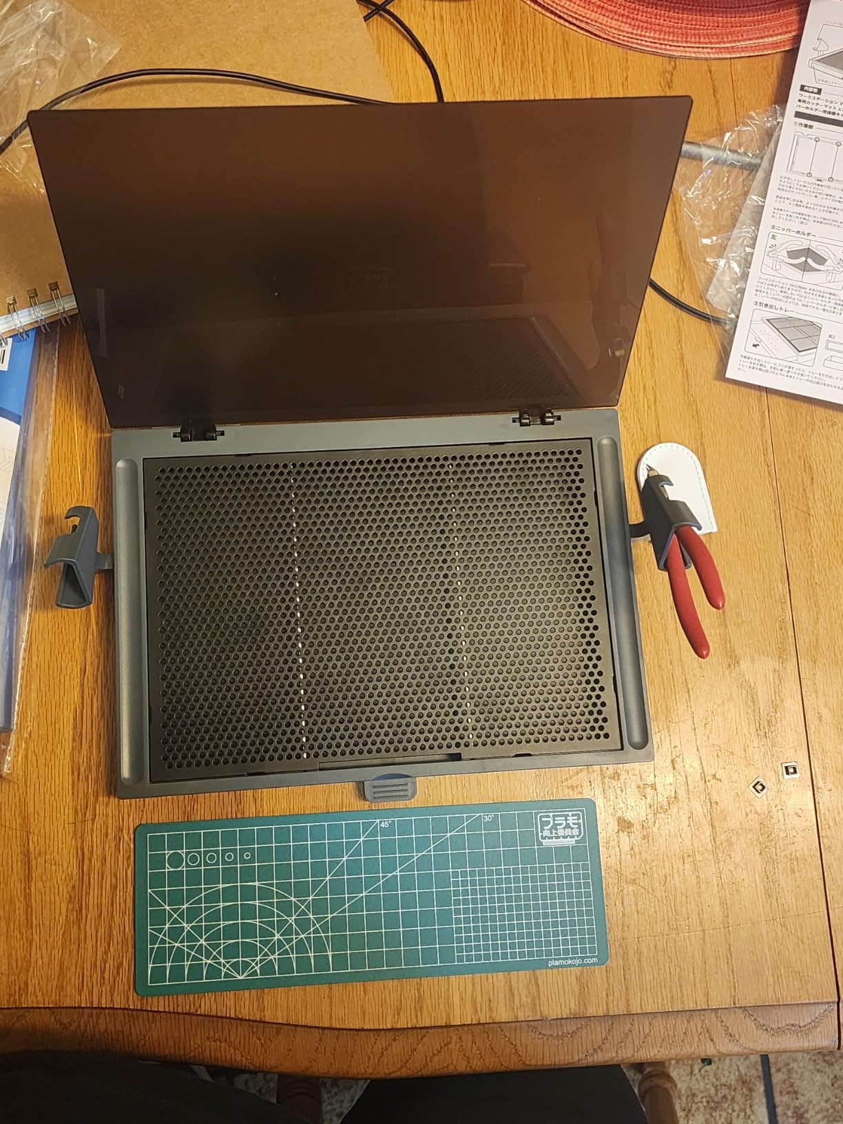 Making Workbench with Drawer, Portable Worktable for Cutting and Assembly, Model Work Table with Pliers Rack, Display Version, Dual Craft Cut Mat, Foldable Storage and Space-Saving customer photo 1