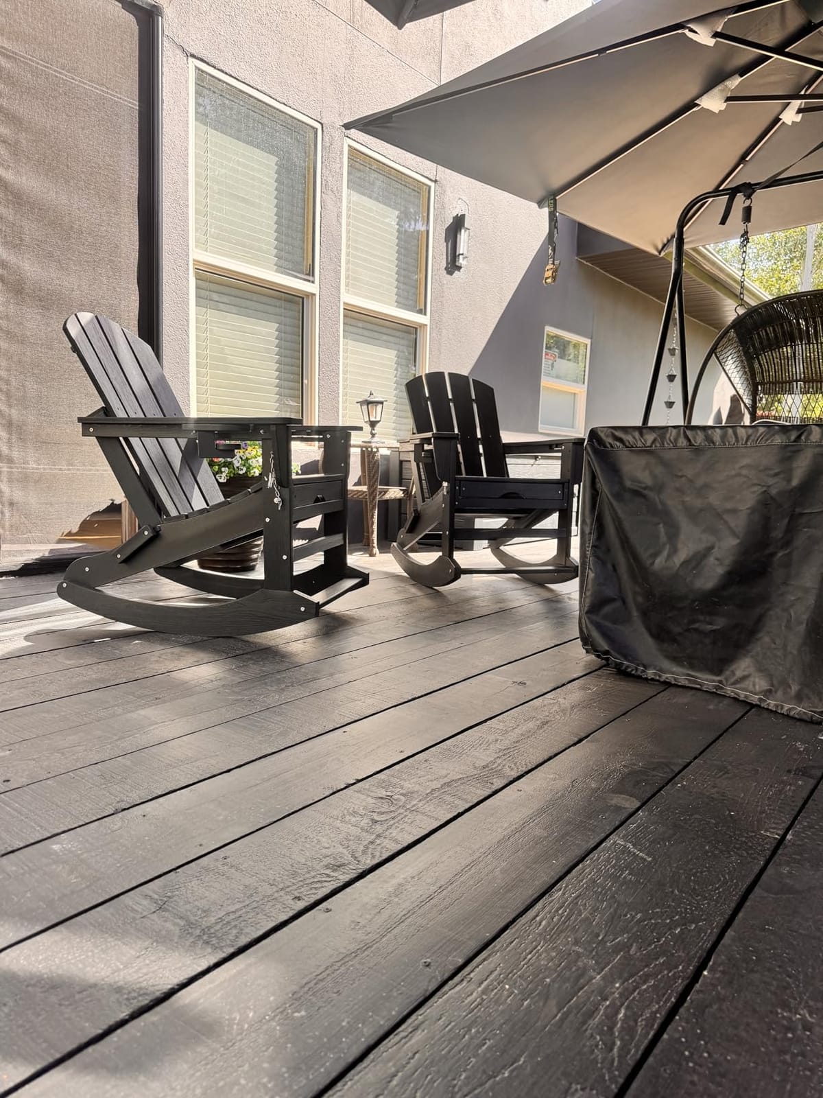 KINGYES Adirondack Rocking Chair Set of 2 with Ottoman and Cup Holders customer photo 2