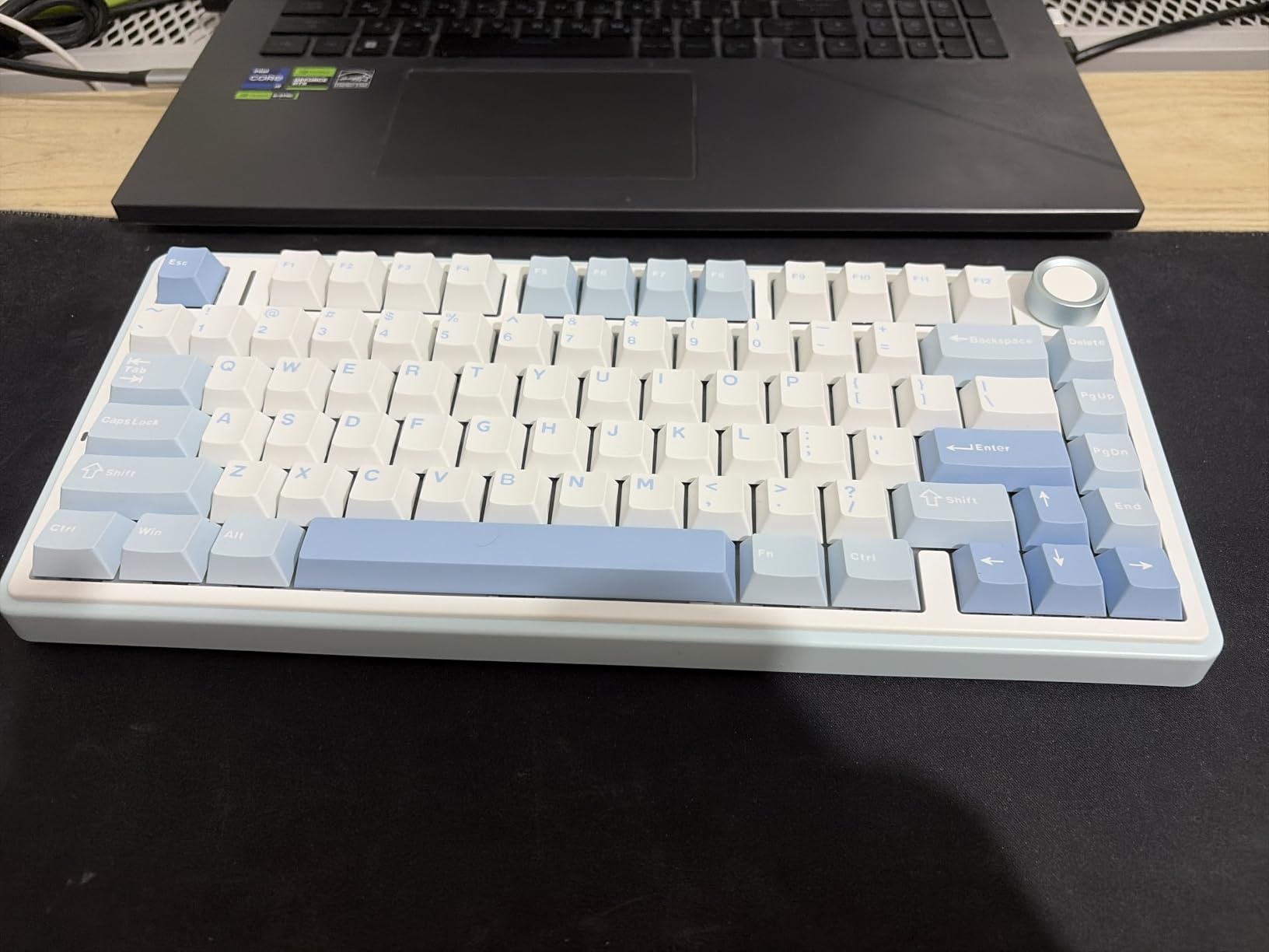 AULA F75 75% Wireless Mechanical Keyboard, Hot Swappable Creamy Keyboard, Pre-lubed Reaper Switches, 2.4GHz/Type-C/BT5.0, RGB Backlit Gaming Keyboards(White & Blue) customer photo 2