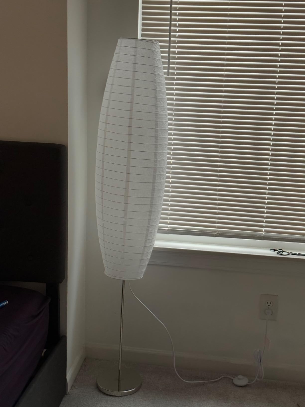 Japanese Floor Lamp with Rice Paper Shade - Corner Lamp for Bedroom, Office & Living Room - Beige (Square) customer photo 2