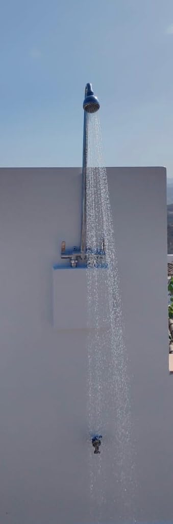 Aolemi Outdoor Shower Kit, 3-Inch Center, 2-Handle, Brushed Nickel | Mixer Valve, SUS304 Shower Pipe, Dual-Handle Hot And Cold Control, Reversible Inlets, and Rotating Head customer photo 1