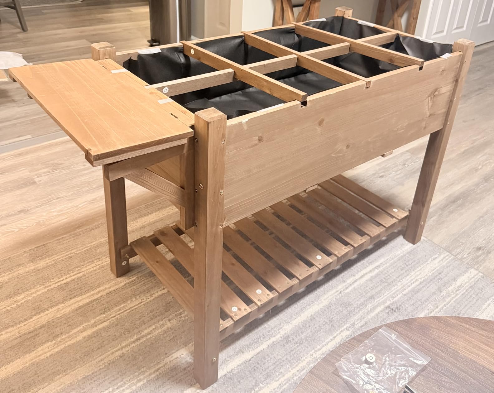 Yaheetech Herb Garden Planter Outdoor Wood Standing Garden Bed,Light Brown customer photo 1