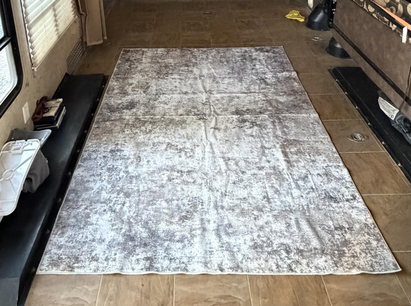 UERMEI 8x10 Area Rug Living Room Rugs - Washable Neutral Modern Abstract Soft Thin Large Rug Indoor Floor No Slip Rug Carpet for Bedroom Under Dining Table Home Office Decor - Brown Grey customer photo 2