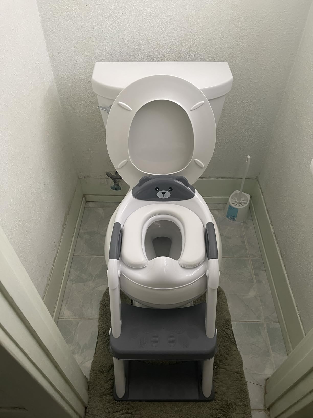 Potty Training Toilet for Toddlers, 2-in-1 Potty Training Seat, Anti-Slip | SKYROKU, Fits Round & Elongated Toilets, 6 Heights, Splash Guard, Foldable, Holds 200+ lbs, Step Stool, Dishwasher Cushion customer photo 1