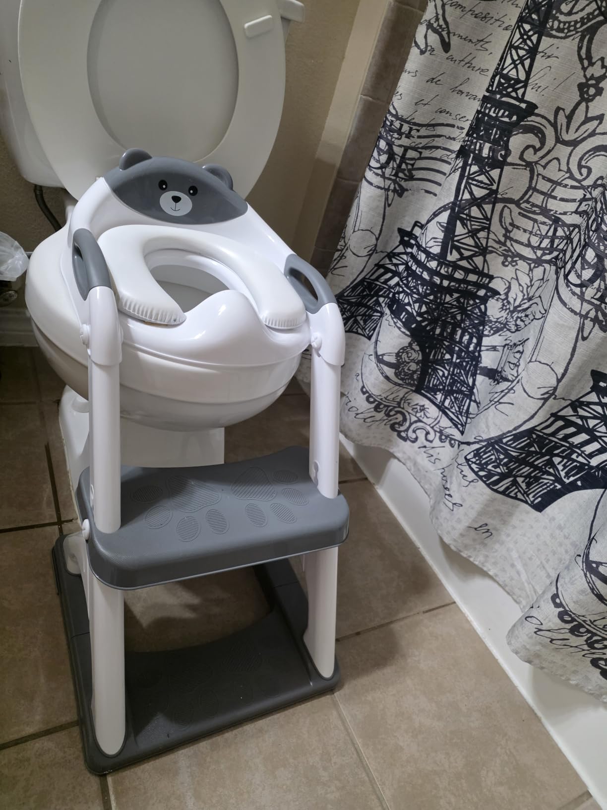Potty Training Toilet for Toddlers, 2-in-1 Potty Training Seat, Anti-Slip | SKYROKU, Fits Round & Elongated Toilets, 6 Heights, Splash Guard, Foldable, Holds 200+ lbs, Step Stool, Dishwasher Cushion customer photo 2