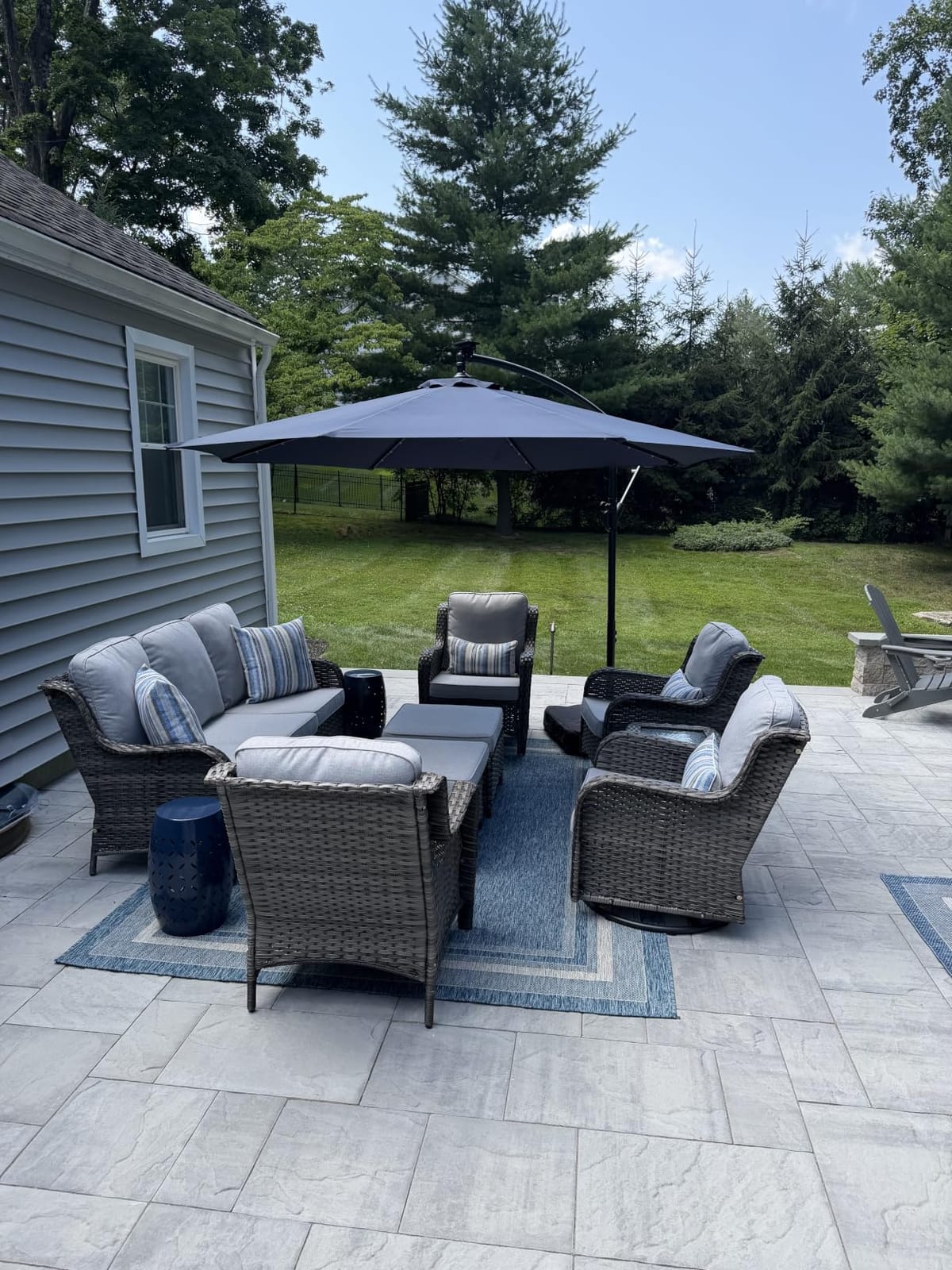 LVTXIII Set of 2 Outdoor Lumbar Pillows for Patio Furniture with White Piping, 12