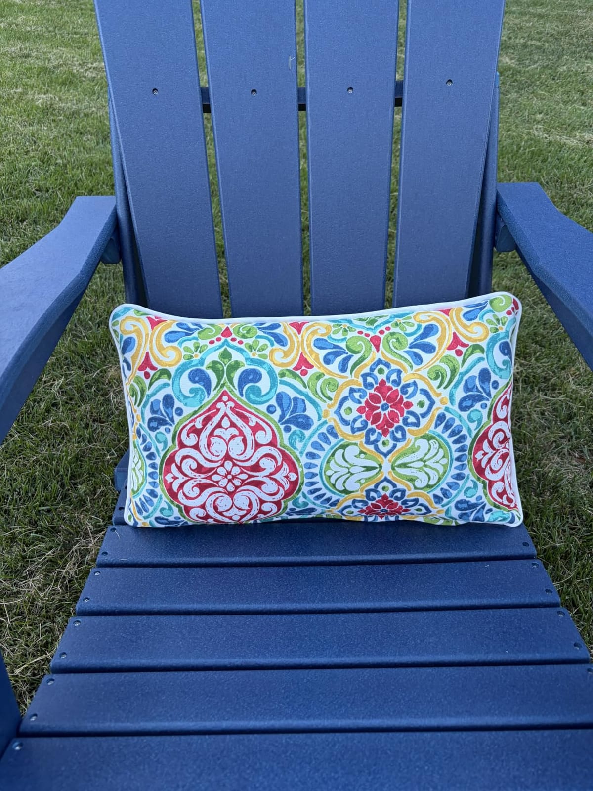 LVTXIII Set of 2 Outdoor Lumbar Pillows for Patio Furniture with White Piping, 12