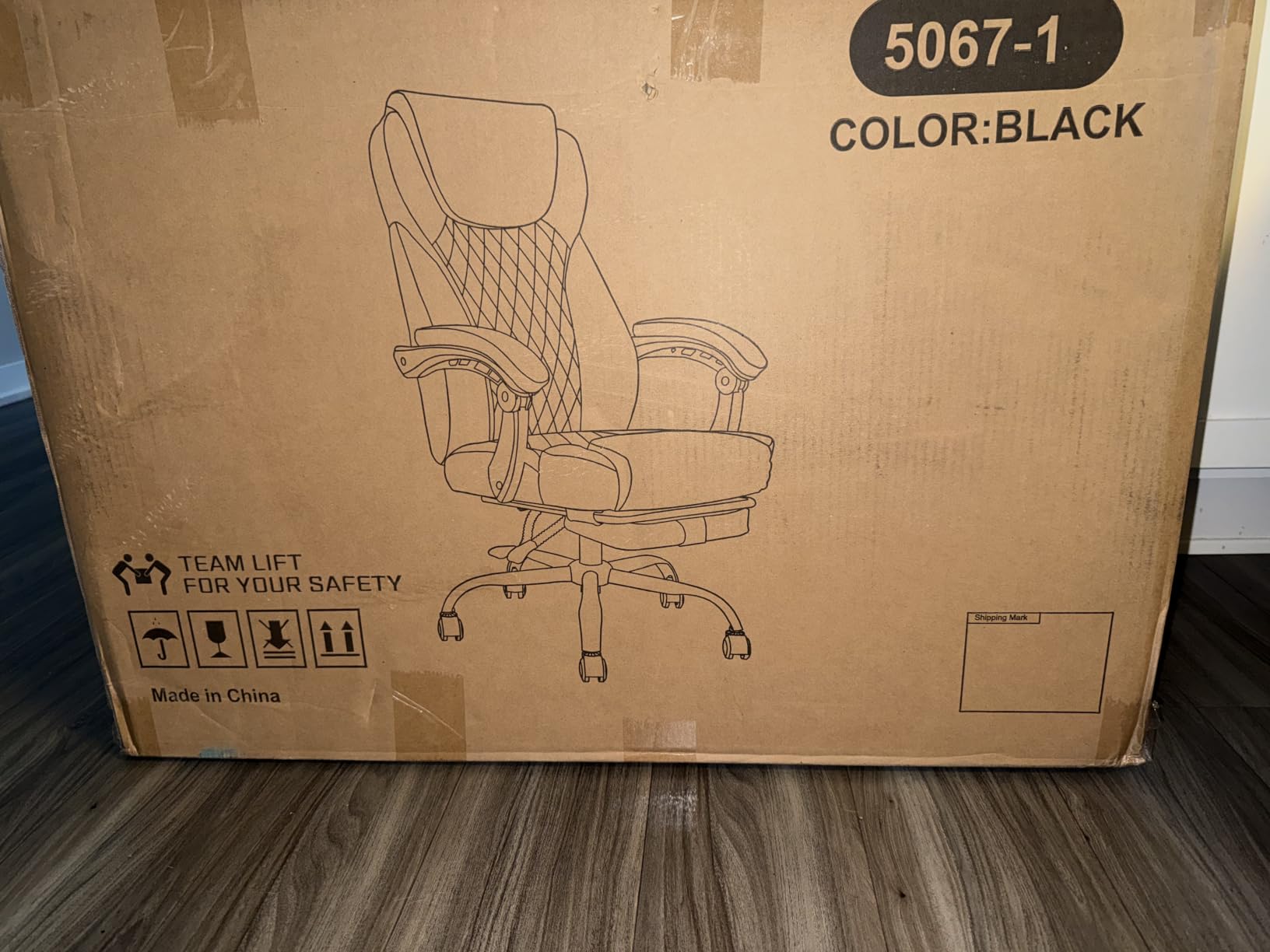 amseatec Big and Tall Office Chair with Footrest, Lumbar Support, Black | Ergonomic Leather High Back, Infinite Lock Reclining 90°-135°, 20 Spring Packs, 300lbs Capacity, Executive Desk Chair customer photo 2