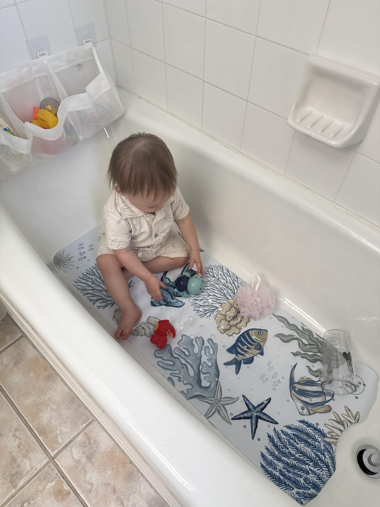 homerella Bathtub Mat Non Slip Kids 40x16 Baby Bath Mat Non Slip Anti Mold customer photo 1