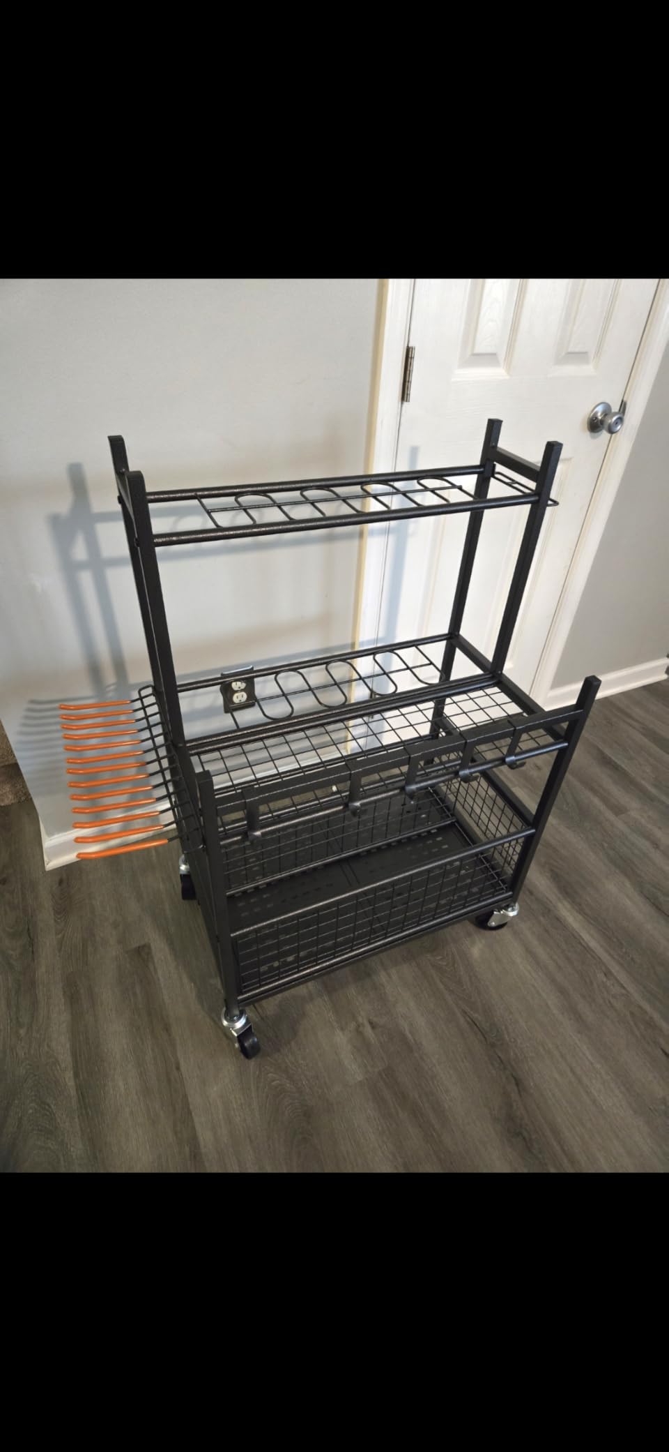 VEVOR Garden Tool Organizer, 16 Slots with Hooks, Yard Tool Tower Rack with Wheels for Garage Organization and Storage, Hold Long-Handled Tool/Rake/Broom, Metal Tool Stand Holder for Shed, Outdoor customer photo 1