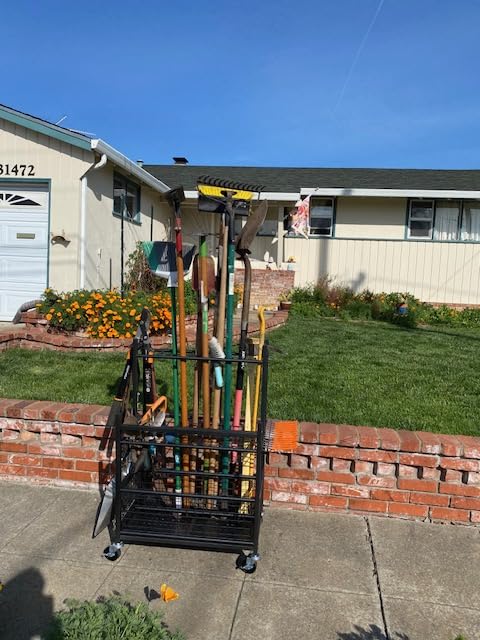 VEVOR Garden Tool Organizer, 16 Slots with Hooks, Yard Tool Tower Rack with Wheels for Garage Organization and Storage, Hold Long-Handled Tool/Rake/Broom, Metal Tool Stand Holder for Shed, Outdoor customer photo 2