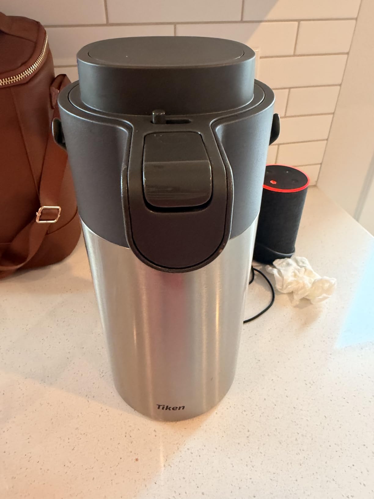 Tiken Airpot Coffee Dispenser with Pump - Coffee Carafes for Keeping Hot - Beverage Dispenser - 135oz/4L Thermal Coffee Carafe for Hot Liquids - Stainless Steel Insulated Coffee Thermal Carafe customer photo 1