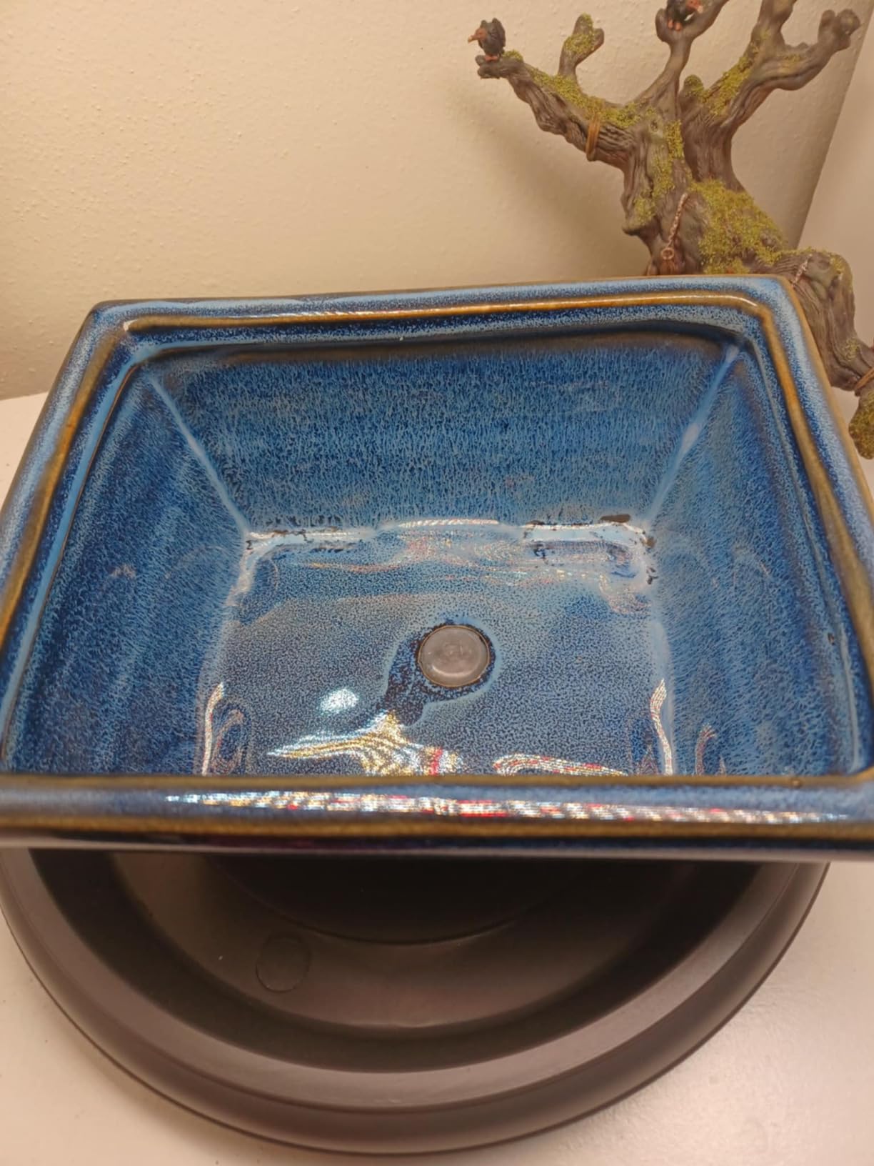 Villa Como Set of 2 Bonsai Pots with Drainage Tray, 7.5